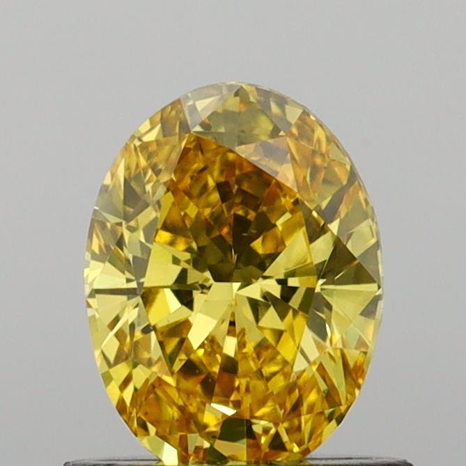0.83 Ct. Fancy Vivid Yellow Oval Lab Grown Diamond