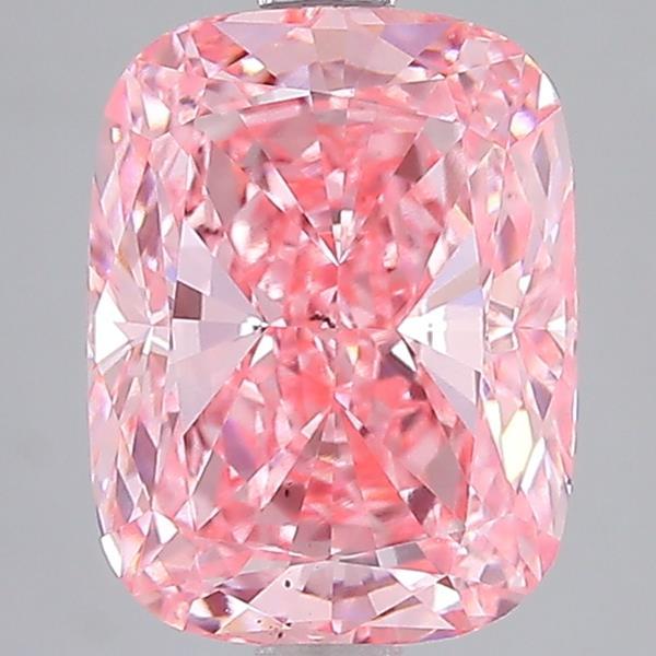 4.01 Ct. Fancy Vivid Pink Cushion Lab Grown Diamond