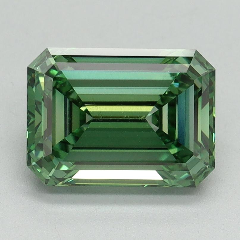 2.02 Ct. Fancy Vivid Pacific Green Emerald Lab Grown Diamond
