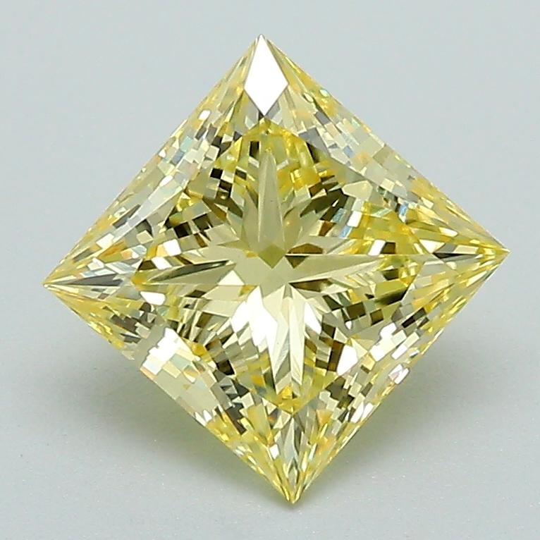 1.74 Ct. Fancy Intense Yellow Princess Lab Grown Diamond