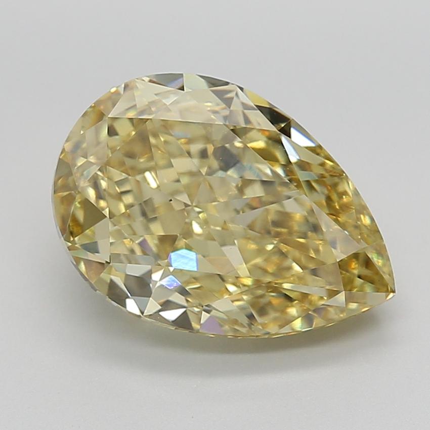 6.52 Ct. Fancy Vivid  Yellow Pear Lab Grown Diamond