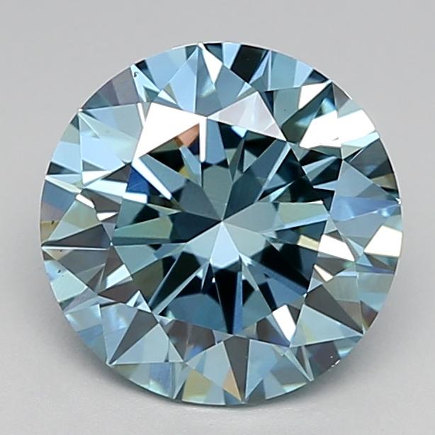 1.60 Ct. Fancy Vivid  Blue Round Lab Grown Diamond