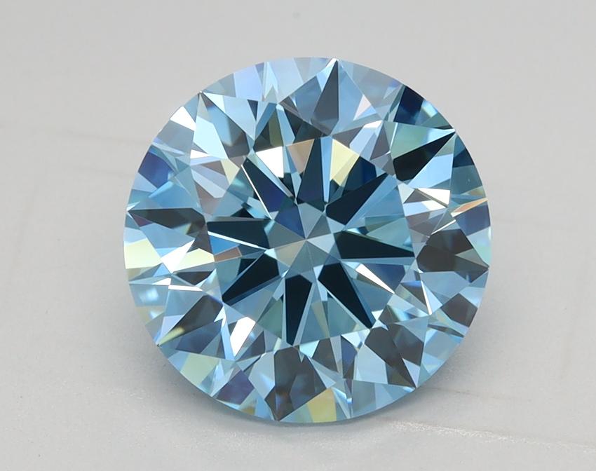 2.32 Ct. Fancy Vivid Blue Round Lab Grown Diamond
