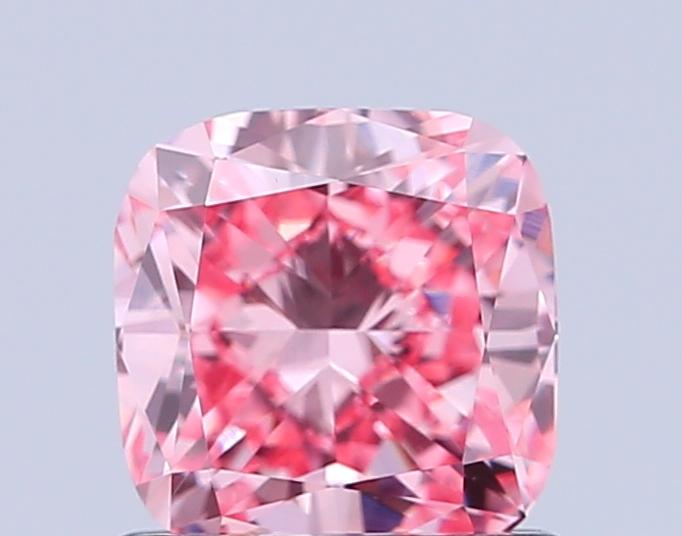 1.09 Ct. Fancy Vivid Pink Cushion Lab Grown Diamond