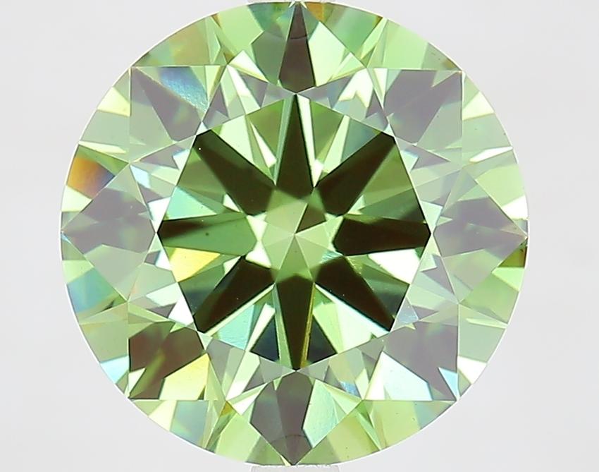 5.30 Ct. Fancy Vivid Green Round Lab Grown Diamond