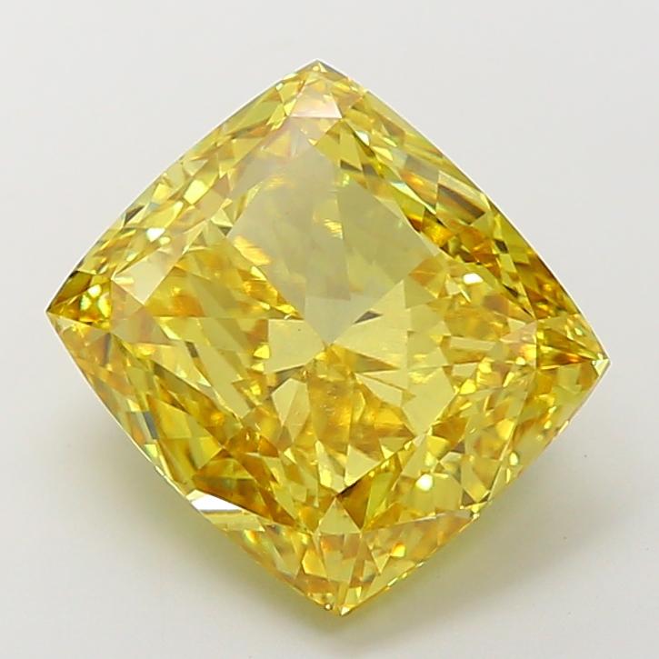 9.07 Ct. Fancy Vivid Yellow Cushion Lab Grown Diamond