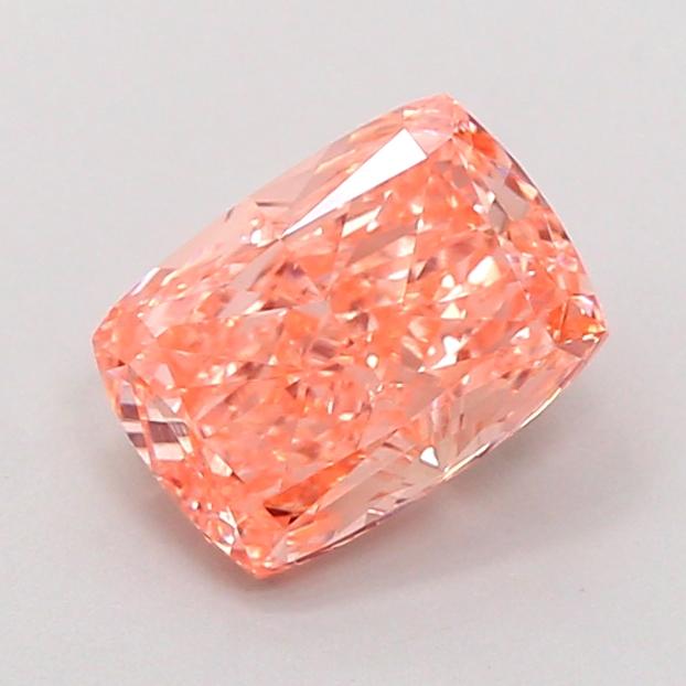 1.68 Ct. Fancy Intense Pinkish Orange Cushion Lab Grown Diamond