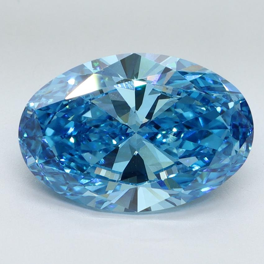 5.02 Ct. Fancy Vivid Malibu Blue Oval Lab Grown Diamond