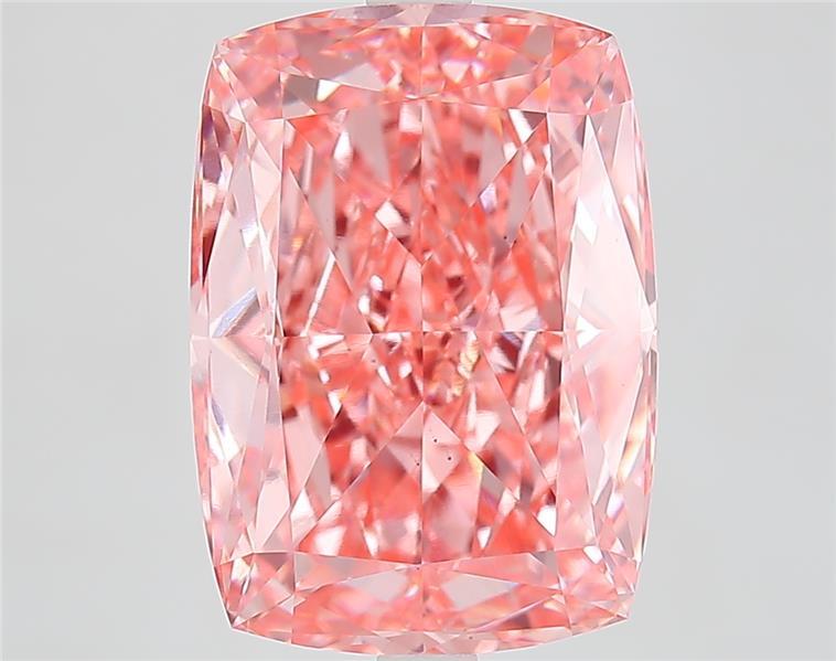 7.59 Ct. Fancy Vivid Pink Cushion Lab Grown Diamond
