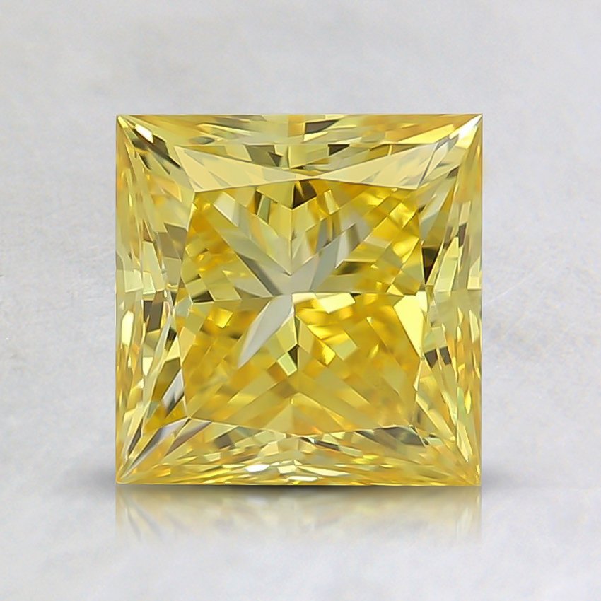 1.42 Ct. Fancy Vivid Yellow Princess Lab Grown Diamond