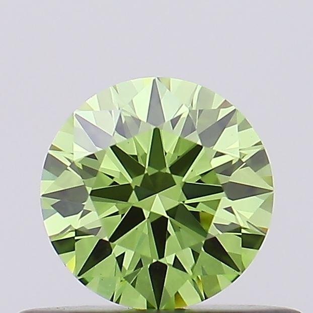0.35 Ct. Fancy Vivid Green Round Lab Grown Diamond