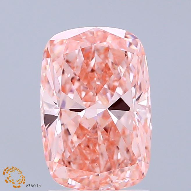 2.00 Ct. Fancy Vivid Pink Cushion Lab Grown Diamond