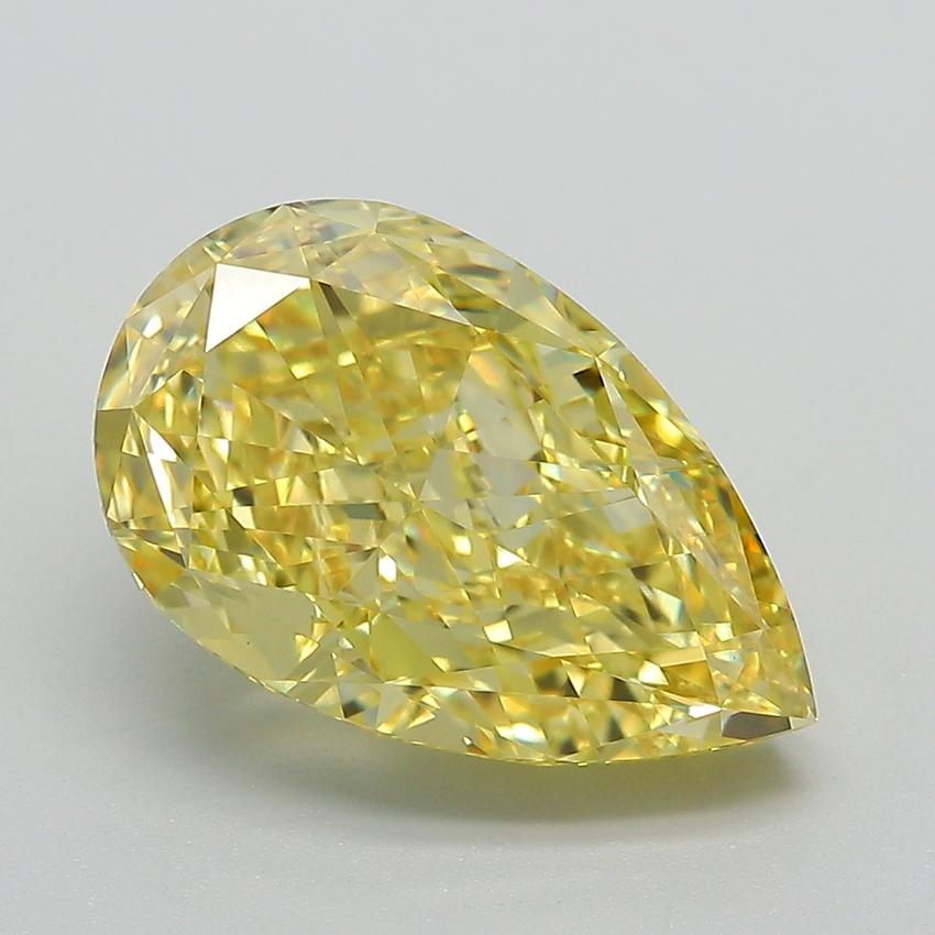 5.07 Ct. Fancy Vivid Yellow Pear Lab Grown Diamond