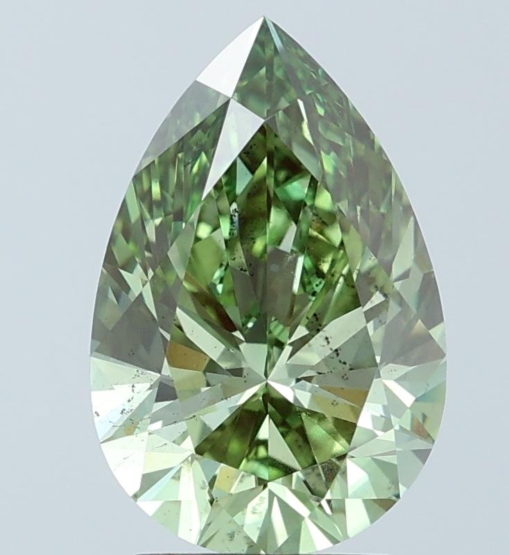 3.07 Ct. Fancy Vivid Green Pear Lab Grown Diamond