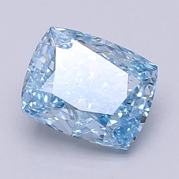 2.00 Ct. Fancy Vivid Blue Cushion Lab Grown Diamond