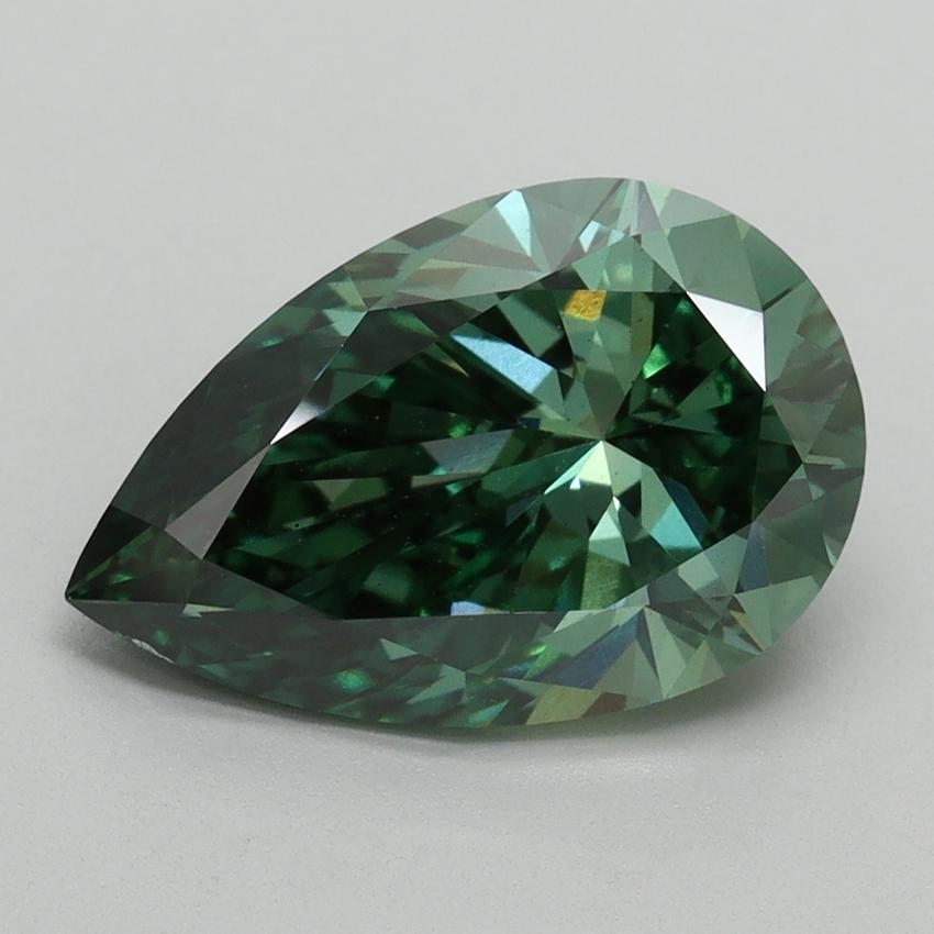 3.30 Ct. Fancy Vivid Green Pear Lab Grown Diamond