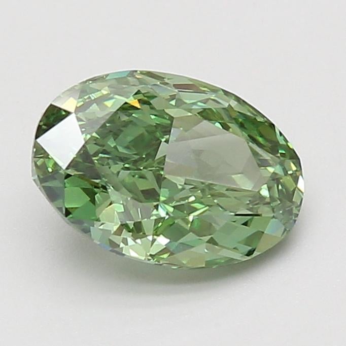 2.08 Ct. Fancy Vivid Green Oval Lab Grown Diamond