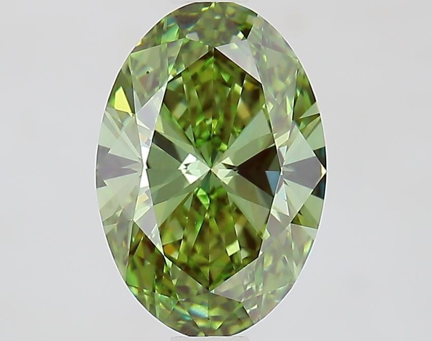 1.51 Ct. Fancy Vivid Green Oval Lab Grown Diamond