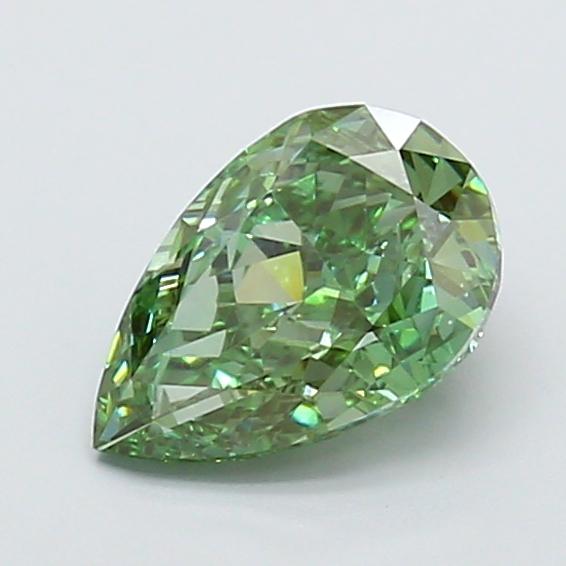 1.73 Ct. Fancy Vivid  Green Pear Lab Grown Diamond
