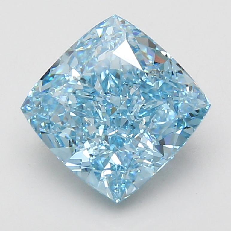 4.02 Ct. Fancy Vivid Blue Cushion Lab Grown Diamond