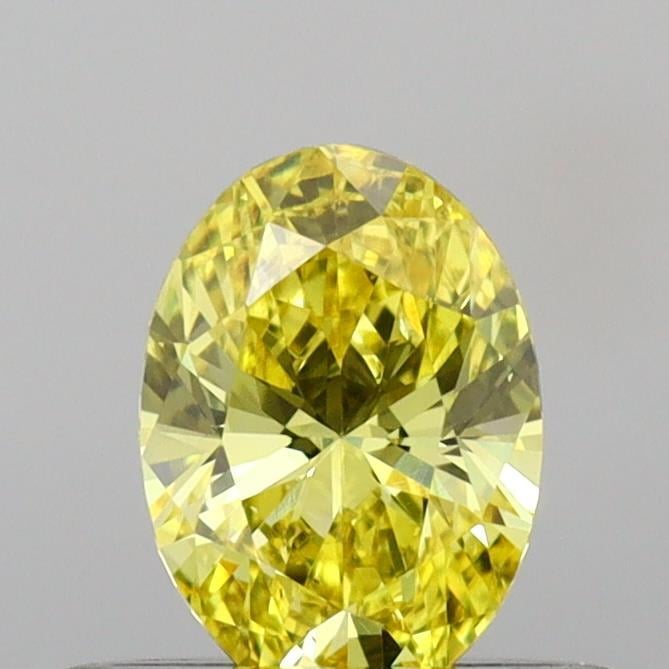 0.46 Ct. Fancy Vivid Yellow Oval Lab Grown Diamond