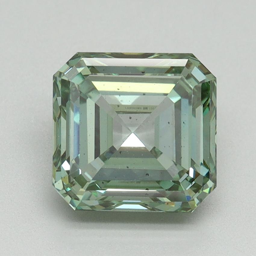 2.50 Ct. Fancy Vivid Green Asscher Lab Grown Diamond