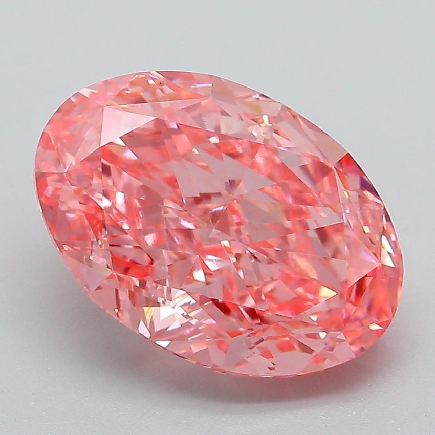 4.46 Ct. Fancy Vivid Pink Oval Lab Grown Diamond