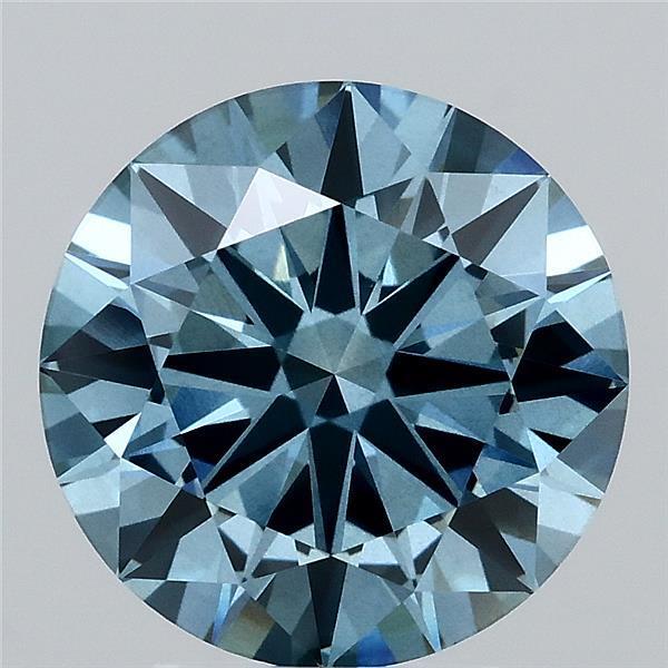 3.51 Ct. Fancy Vivid Blue Round Lab Grown Diamond
