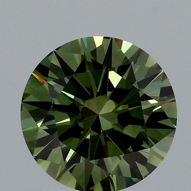 2.01 Ct. Fancy Vivid Green Round Lab Grown Diamond