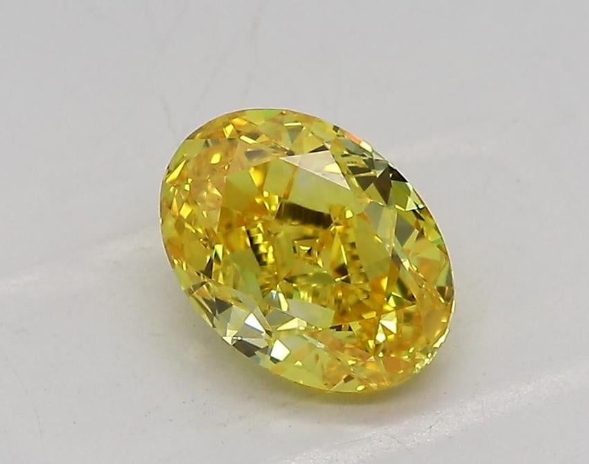 1.06 Ct. Fancy Vivid Yellow Oval Lab Grown Diamond