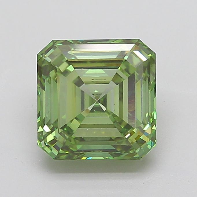4.74 Ct. Fancy Vivid  Green Asscher Lab Grown Diamond