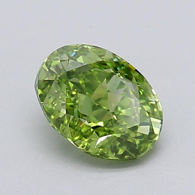1.04 Ct. Fancy Vivid  Green Oval Lab Grown Diamond