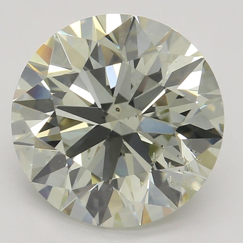 2.51 Ct. Light Green-Yellow Round Diamond
