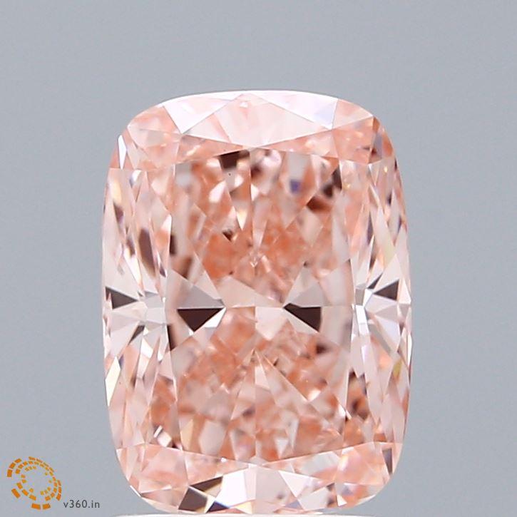 2.16 Ct. Fancy Vivid  Pink Cushion Lab Grown Diamond