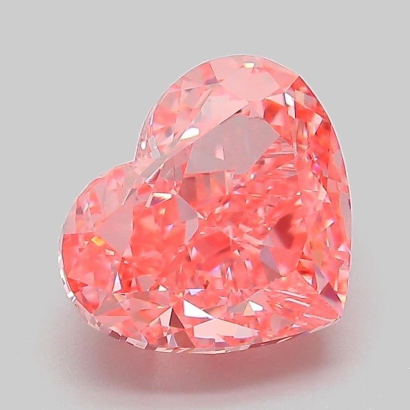 3.03 Ct. Fancy Vivid Pink Heart Lab Grown Diamond