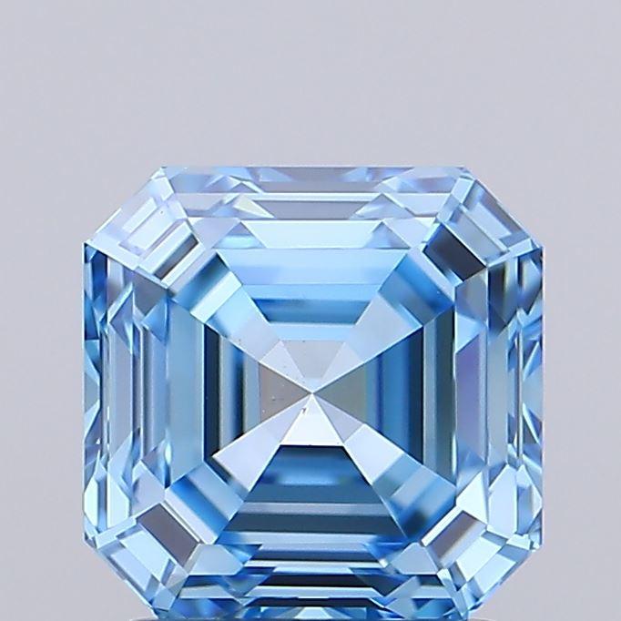 2.00 Ct. Fancy Vivid  Blue Asscher Lab Grown Diamond