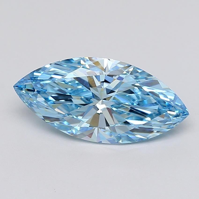 3.11 Ct. Fancy Vivid  Blue Marquise Lab Grown Diamond