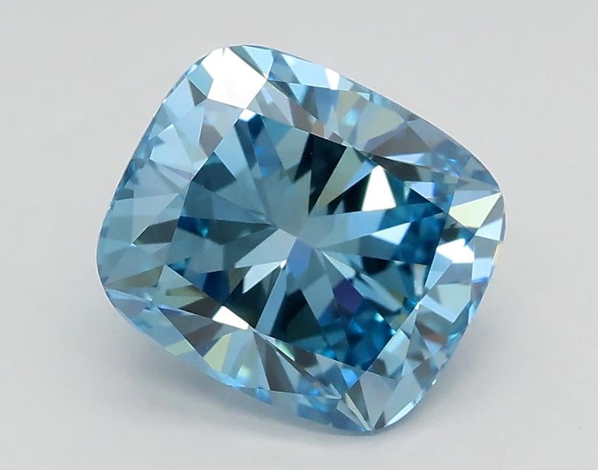 2.05 Ct. Fancy Vivid Blue Cushion Lab Grown Diamond