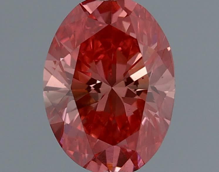 0.35 Ct. Fancy Vivid Pink Oval Lab Grown Diamond