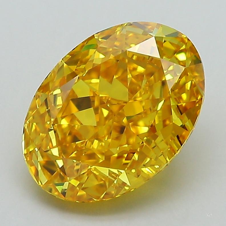3.10 Ct. Fancy Vivid Yellow Oval Lab Grown Diamond