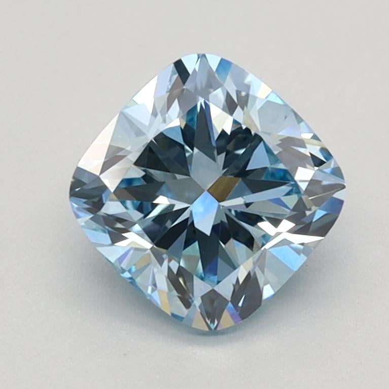 1.18 Ct. Fancy Vivid Blue Cushion Lab Grown Diamond