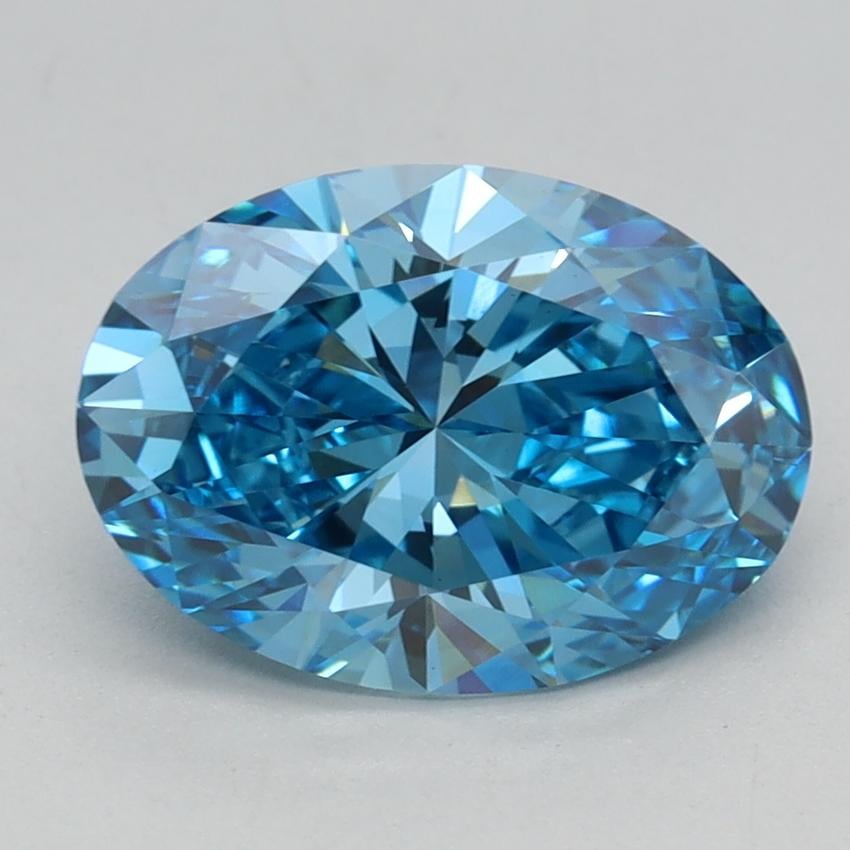 2.02 Ct. Fancy Vivid Blue Oval Lab Grown Diamond