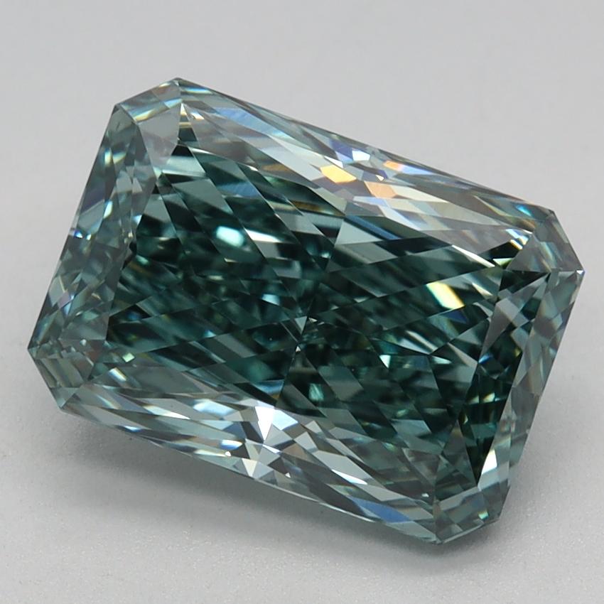 2.68 Ct. Fancy Vivid Green Radiant Lab Grown Diamond