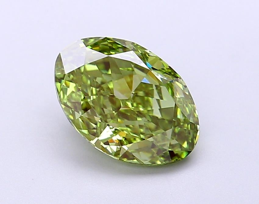 2.02 Ct. Fancy Vivid Green Oval Lab Grown Diamond