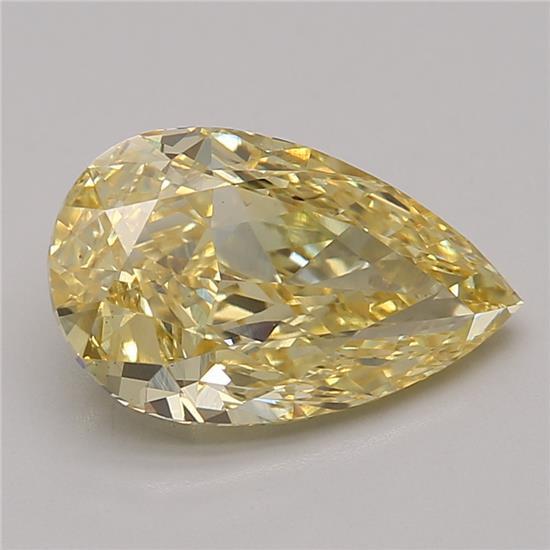 3.52 Ct. Fancy Vivid Yellow Pear Lab Grown Diamond