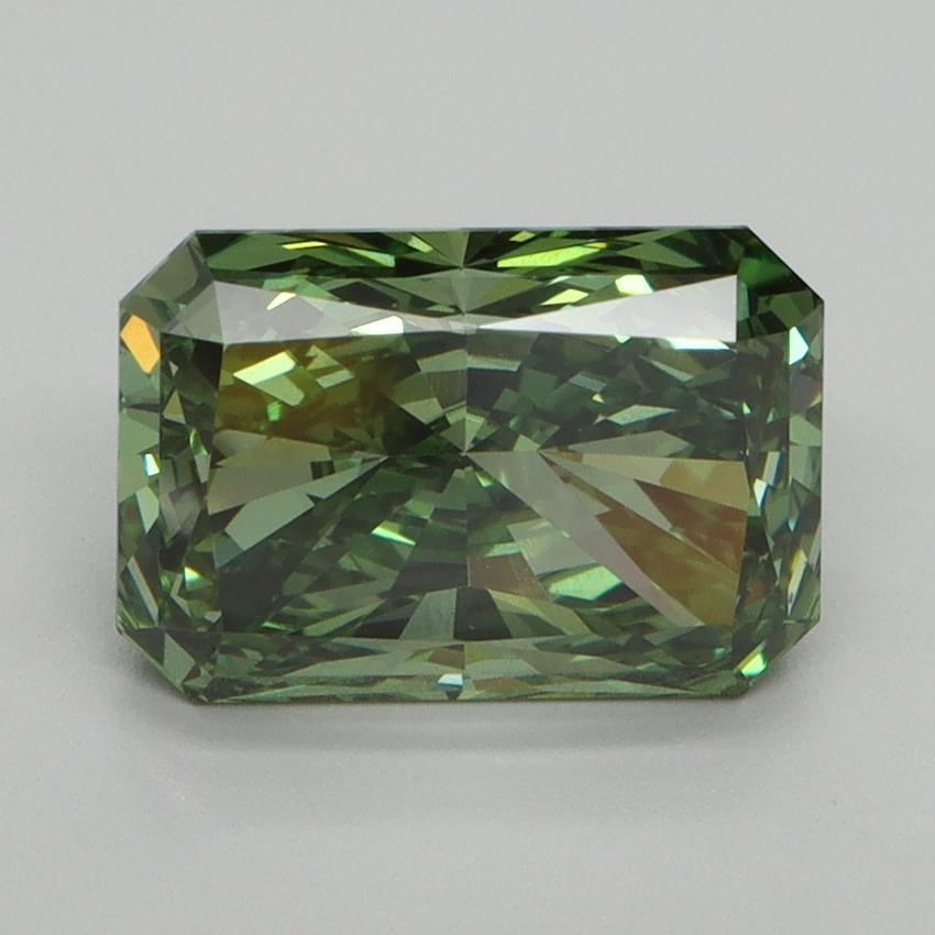 3.03 Ct. Fancy Vivid Green Radiant Lab Grown Diamond