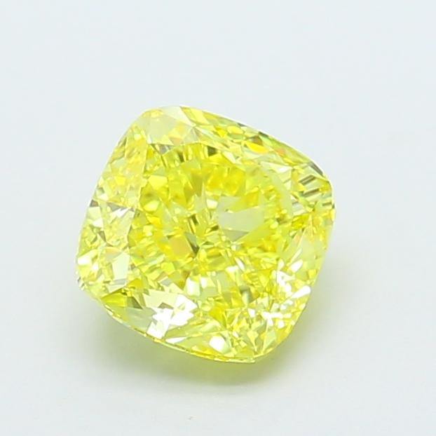 1.30 Ct. Fancy Vivid Yellow Cushion Lab Grown Diamond
