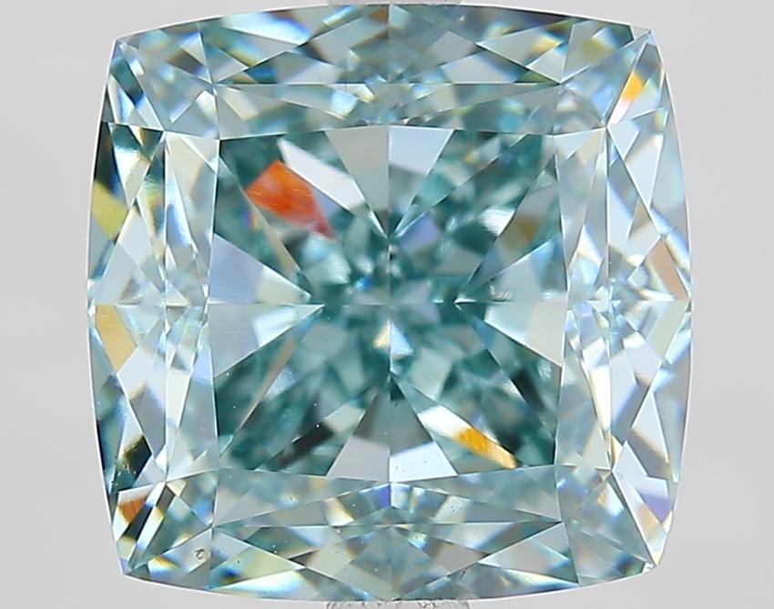 2.05 Ct. Fancy Vivid Green Cushion Lab Grown Diamond