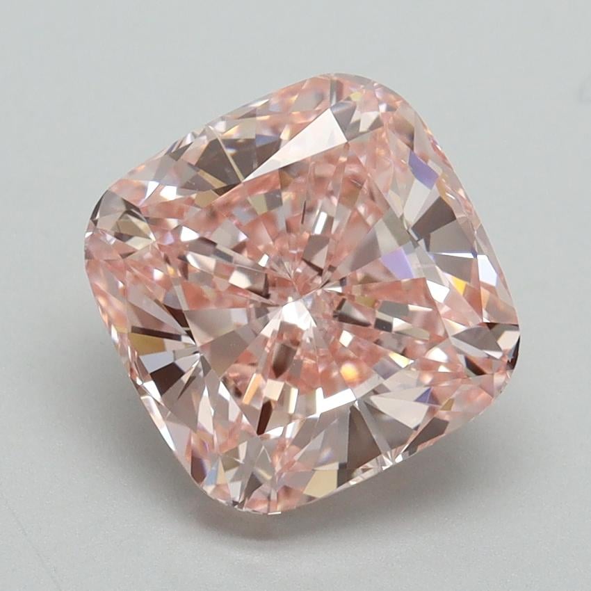3.29 Ct. Fancy Intense Pink Cushion Lab Grown Diamond