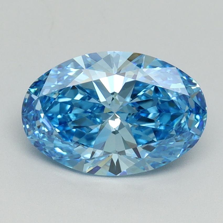 1.69 Ct. Fancy Vivid Blue Oval Lab Grown Diamond